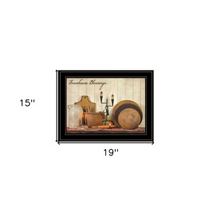 HMS fattoria benedizioni 3 nero incorniciato cucina arte stampa - Product Image 5