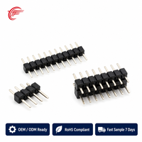 Connecteur mâle-femelle à pas de 1,27 mm en PA6T, simple ou double rangée, droit ou à angle droit, 2 à 40 broches, RoHS CE, vente en gros