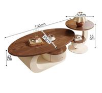Ensemble de tables basses rondes Voyage en noyer, style français haut de gamme pour petit appartement, design rustique, meubles de maison