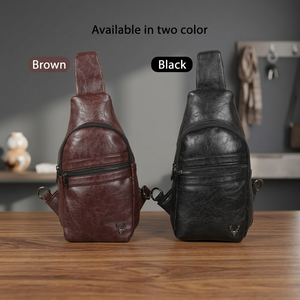 Sac bandoulière multifonctionnel Liviya modèle 140 en cuir PU, étanche, pour voyage d'affaires, avec motif gaufré - Product Image 3