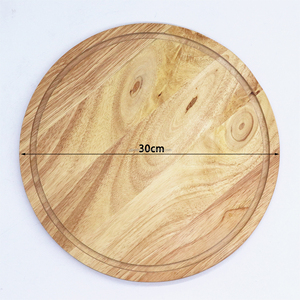 Planche <span class=keywords><strong>à</strong></span> découper réversible en bois de caoutchouc Yangjiang, grande et ronde, avec rainure pour les jus, pour <span class=keywords><strong>plateau</strong></span> de service de cuisine - Product Image 2