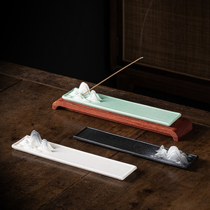 Porte-encens en forme de montagne en céramique porte-bâton d'encens plateau brûleur chinois porte-encens pour la maison - Product Image 4