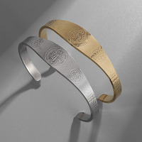 Bracelet catholique en acier inoxydable poli en gros, Saint Benoît, Jésus, exorciste, bracelet réglable, bracelet pour homme et femme