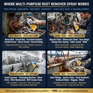 <span class=keywords><strong>Spray</strong></span> Lubrificante Multiuso Antiruggine 400ml per Bulloni Bloccati, Catene, Cerniere, Uso <span class=keywords><strong>Marino</strong></span> e Automobilistico, Certificato NSF REACH, Personalizzabile OEM - Product Image 3