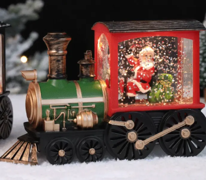 Giáng sinh qua biên giới Sản phẩm mới Châu Âu retro đầu máy xe lửa Led trang trí ánh sáng ấm áp trang trí trang trí trung tâm mua sắm