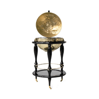 Meuble bar globe vintage, élégant et luxueux, chariot à liqueurs rétro, chariot à vin rotatif globe terrestre pour bar à domicile