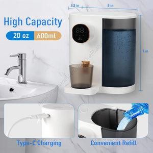 Dispensador Automático de Enjuague Bucal Inteligente para Montar en la Pared, 700 ml, para Baño y Hotel, con Pantalla Digital, Venta al Por Mayor - Product Image 3