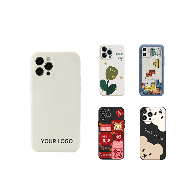 High-quality Custom logo Mobile Phone Shell Printed Case for Liquid Silicone Phone Case Blank for Sublimation