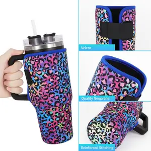 Iced Coffee Cup Sleeve Insulator Cold Beverages Hot Drinks Neoprene Can Cooler Cover Koozies Beer Tumbler Cup Sleeve Custom Logo