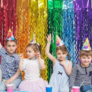 Cortina de Flecos de Papel Metálico Expoon para Decoración de Fiestas de Cumpleaños, Navidad, Halloween, Año Nuevo - Color Personalizable - Product Image 1