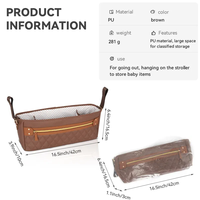 Organisateur de poussette en cuir PU matelassé personnalisé sac à couches accessoire pour poussettes
