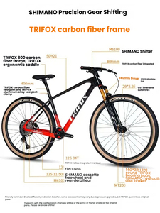 Vélo de montagne haut de gamme avec cadre en fibre de carbone, passage des câbles entièrement intégré, fourche à suspension avec blocage 140 mm pour une conduite professionnelle - Product Image 4