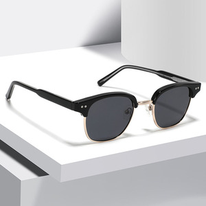 Gafas de Sol de Acetato con Montura Semi-Rimless Estilo Europeo para Hombre, Polarizadas UV400, Protección Solar para Conducir, Atuendos Modernos, Hechas en Wenzhou - Product Image 4