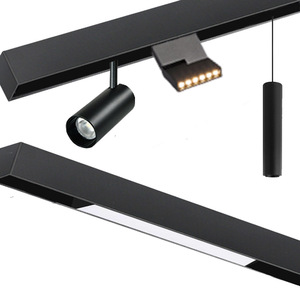Système d'éclairage <span class=keywords><strong>sur</strong></span> <span class=keywords><strong>rail</strong></span> LED magnétique intelligent, intensité variable, 48V, projecteur linéaire, lampe grille 6W 12W 18W 24W pour magasin de détail - Product Image 5