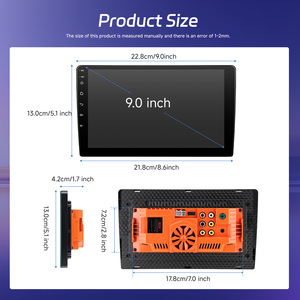 Podofo 9'' 2 Din Autoradio MP5 Lecteur Multimédia de Voiture Sans Fil Carplay&Android Auto avec YouTube BT AM/FM/RDS OEM/ODM Vente en Gros - Product Image 4