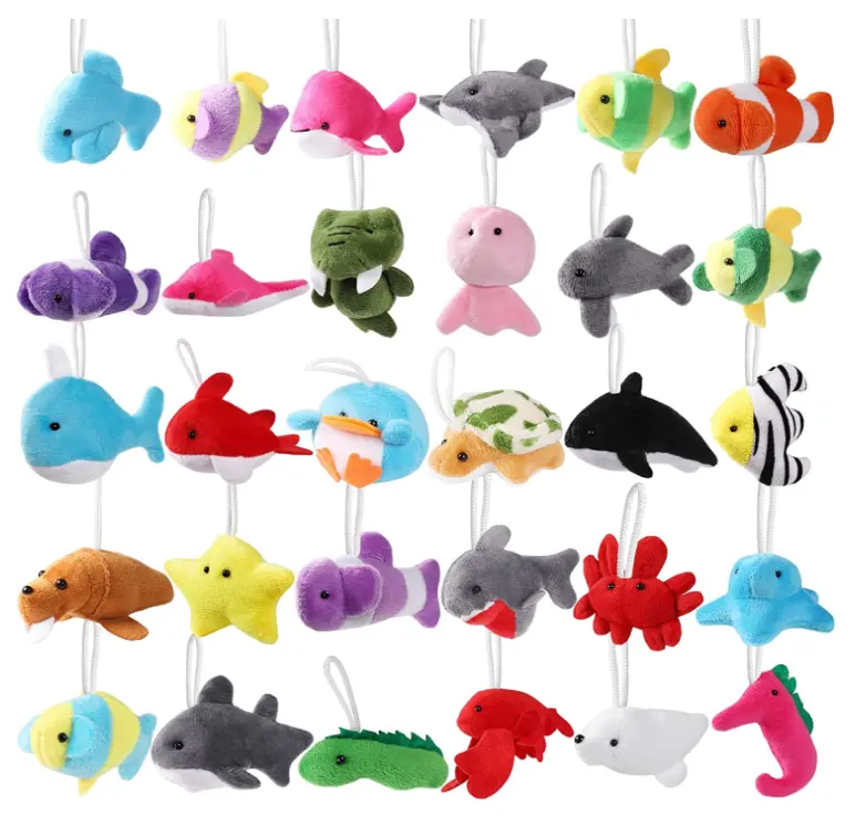 Mini porte-clés en forme d'animal de mer, jouet en peluche, jouet en peluche, animal de mer, tortue, porte-clés, jouet, vente en gros