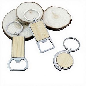 Porte-clés rotatif personnalisé en métal et bois en forme de globe, avec logo, en zinc, pour entreprise, pendentif rond rotatif en métal - Product Image 1