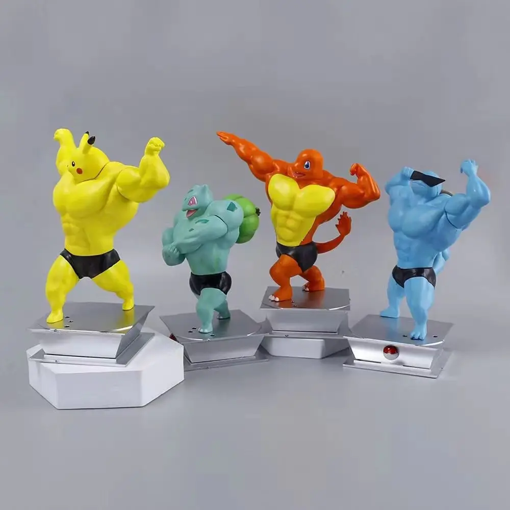 Action Figure Anime, patung tokoh aksi Pvc seri binaraga, Squirtle Bulbasaurs, patung Gk