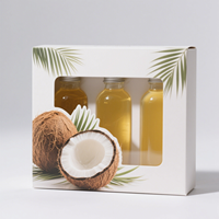 Emballage de boîte en carton blanc de couleur personnalisée avec fenêtre pour huile de noix de coco 1 bouteille 2 bouteilles boîtes d'expédition en gros