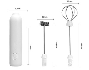 충전식 핸드헬드 거품기 전기 우유 거품기 2개의 믹서 포함 맞춤형 로고 - Product Image 5