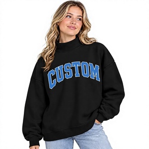 Sudadera de Cuello Alto para Mujer, de Alta Calidad, Ligera, Negra, para Invierno, Ecológica, Transpirable, Informal para Uso Diario - Product Image 1