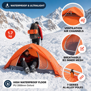 Tente alpine ultralégère imperméable personnalisée OEM pour la randonnée en montagne et le camping avec capacité de production en gros - Product Image 3