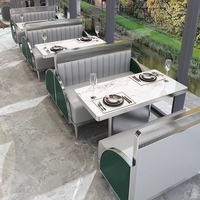 Ensemble de chaises et tables en marbre pour café, restaurant, et banquette de salon pour projet de mobilier hôtelier et de restauration en Chine