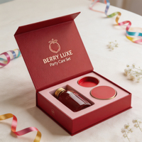 Boîte cadeau magnétique à rabat de luxe, logo personnalisé, boîte en papier rigide rouge avec plateau en mousse EVA pour l'emballage de produits de beauté