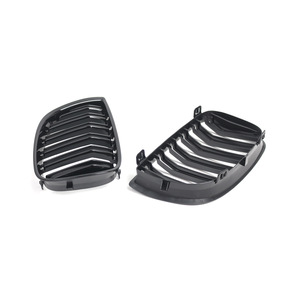 Parrilla delantera negra de doble línea para BMW E87, de plástico ABS, para la actualización del modelo Serie 1 de 2004-2007. - Product Image 1