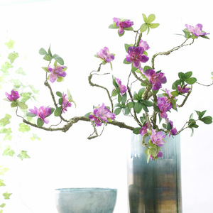 ดอกอาซาเลียประดิษฐ์ กิ่งดอกไม้ผ้าไหมสีขาว แจกันดอกไม้ ตกแต่งบ้าน - Product Image 4
