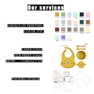 Utensilios de entrenamiento para niños pequeños, Baberos y cuencos de silicona sin BPA, conjunto de alimentación de bebé de etapa de destete Led - Product Image 5