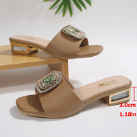 Sandales d'été légères et sexy pour femmes 2026 avec semelle extérieure en plastique, talon bloc confortable, mules décontractées et tendance