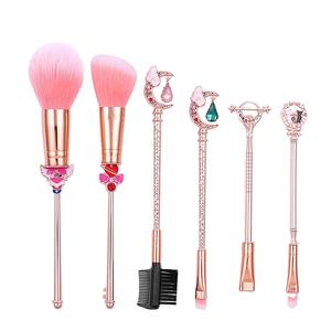 مجموعة فرش مكياج بحار قمر رسوم متحركة يابانية كرتونية 6 فرشاة ظلال عيون أساس بودرة للفتيات هدية جميلة صب قوالب - Product Image 1