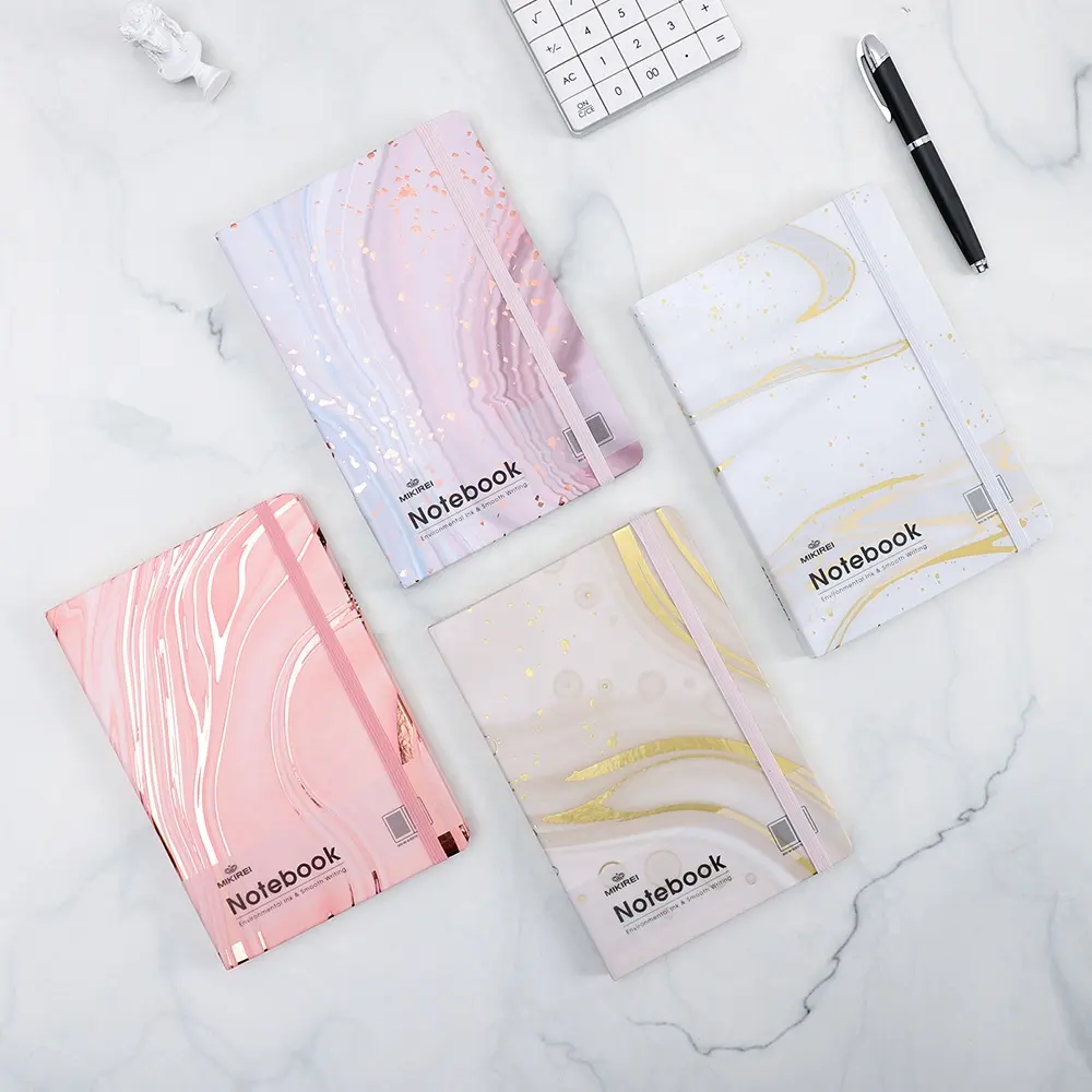 2023 New wholesale fashion marble printing diary custom hard cover notebook a5