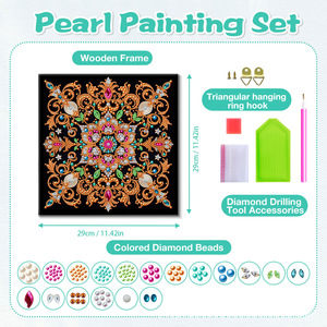 LS Framed 5D DIY Pearl Painting Kit Partial <strong>Dot</strong> Canvas Diamond Painting DIY <strong>Mandala</strong> Handmade Craft Home Decoration - Product Image 5