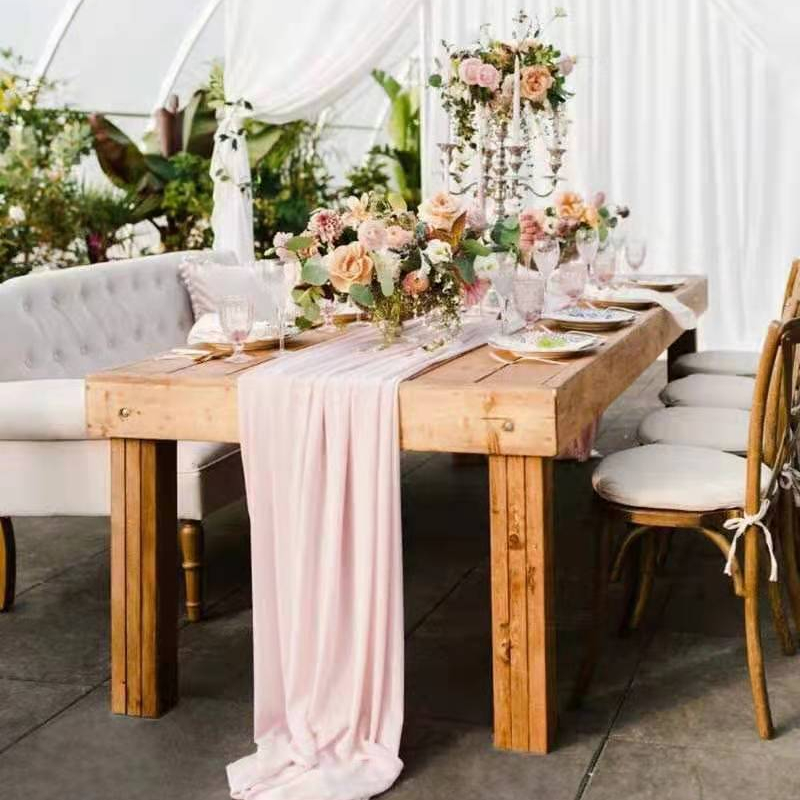 STC-03 table cloth European style high quality polyester pink table runner for wedding rectangle table decor
