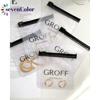 Bolsa de Joyería Personalizada con Logotipo Impreso, de PVC Plástico Esmerilado, con Cierre Deslizante, para Aretes, Collares, Anillos, Pulseras y Cosméticos