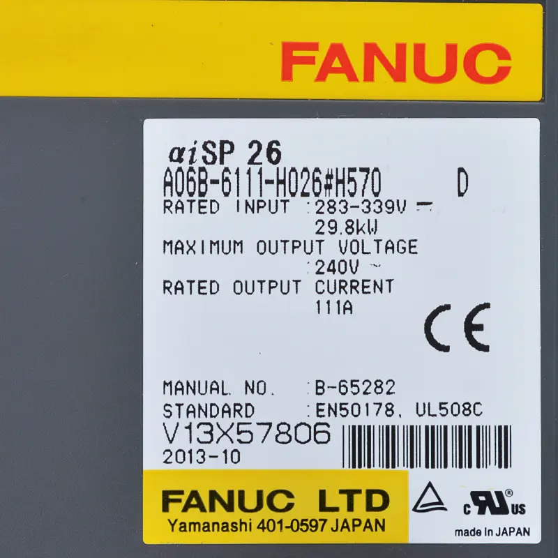 A06B-6111 series ไดรฟ์ Fanuc A06B-6111-H026#H550