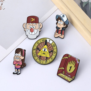 Insignias de dibujos animados populares para niños, <span class=keywords><strong>libro</strong></span> mágico personalizado, ruleta, pines de Anime esmaltados - Product Image 1