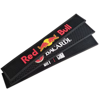 Personalizado PVC Cuadrado Rectángulo Negro Rojo Azul 60*10*1cm Bar Servicio Mat para Cocktail Bartender Bar Runner Mat