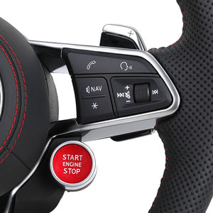 Volant de voiture en cuir perforé style RS avec bouton de démarrage pour <span class=keywords><strong>AUDI</strong></span> Q3 Q5 TT TTRS RS3 <span class=keywords><strong>RS4</strong></span> S3 S4 S5 R8 - Product Image 3