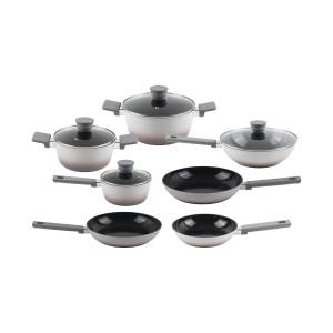 OEM Céramique Série Gris 2025 NOUVEAU Batterie de Cuisine Trou de Base Fond à Induction Convient à <span class=keywords><strong>Tous</strong></span> les <span class=keywords><strong>Feux</strong></span> de Cuisson - Product Image 1