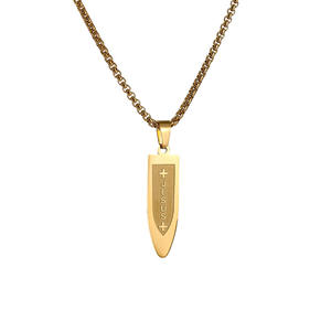 Collar con colgante de lanza geométrica de Jesús de acero inoxidable fino para hombres y mujeres, amuletos de buena suerte, accesorios, regalos - Product Image 2