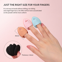 Personnalisé nouveau design 3pcs Mini Poudre Puff Coeur du bout des doigts Visage Coussin D'air Puff Sec et Humide Sans Latex Maquillage Mousse Éponge Puff