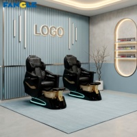 Fauteuil de pédicure noir moderne avec dossier électrique réglable, fauteuil de pédicure de luxe avec massage, mobilier de salon de manucure