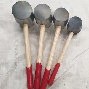 Martillo de goma Mo Xuan con mango de madera y punta roja, herramienta para instalación de azulejos, martillo de albañil duradero - Product Image 4