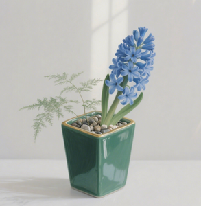 Fleurs artificielles violet <span class=keywords><strong>iris</strong></span> doré bord beige <span class=keywords><strong>pot</strong></span> rond élégant et dynamique adapté à l'étagère de salle de bain - Product Image 3
