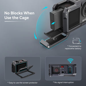 Pour <span class=keywords><strong>SmallRig</strong></span> <span class=keywords><strong>Cage</strong></span> de protection pour DJI Osmo Action 5 Pro 3 4 étui pour appareil photo en alliage d'aluminium chaussure froide-4119C Mic Action 5 Pro - Product Image 4