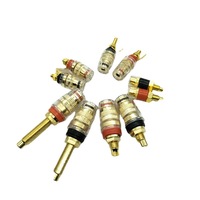 Haut-parleur d'amplificateur en laiton plaqué or, borne de cristal audio, bornier de haut-parleur
