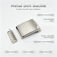 Nouveau produit en Chine : Boucle de ceinture automatique en acier inoxydable brossé, boucle coulissante de remplacement en métal pour ceintures en cuir pour hommes